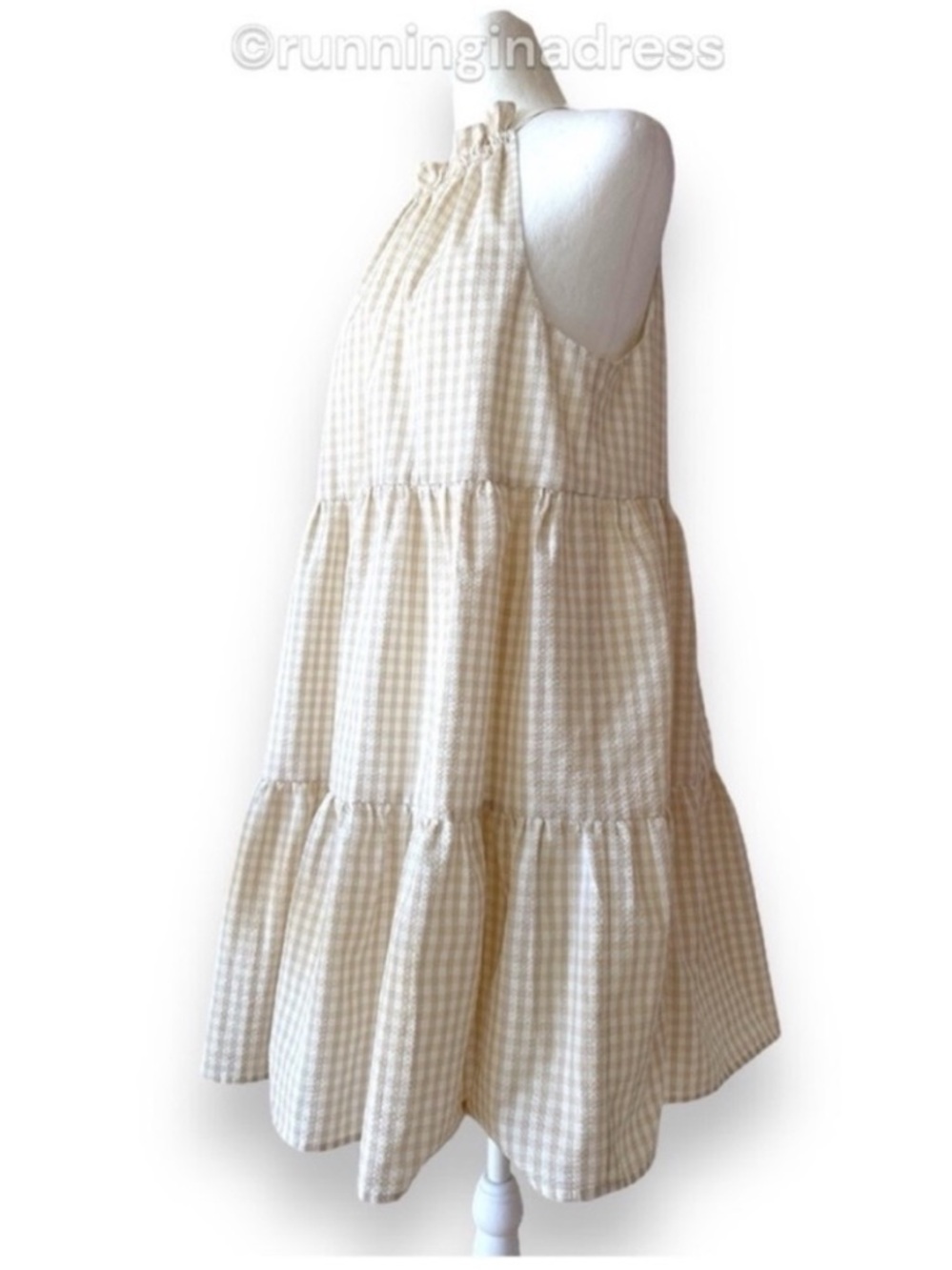 Antonio Melani Juanita Gingham Halter Babydoll Mini Dress 10 NWOT - Picture 3 of 15